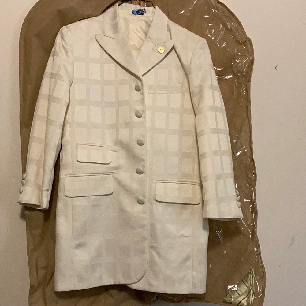 3-Piece Suit Off White Size Boys 12R/27W